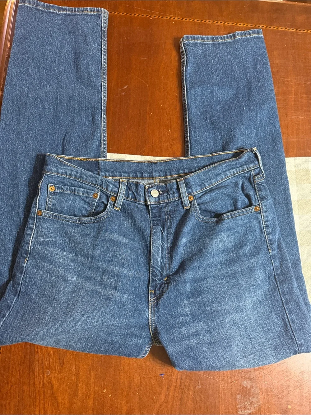 Levi's 505 Straight Leg Jeans Mens W36 L32 Medium Wash Regular Fit